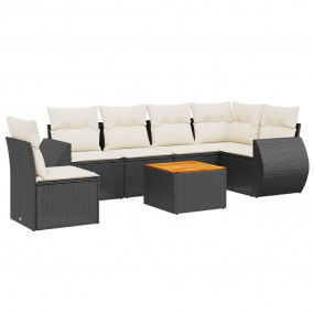 Garden Sofa Set Black (sofa set), Cream white (cushions...