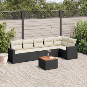 Patio Sofa Set Black, Cream White