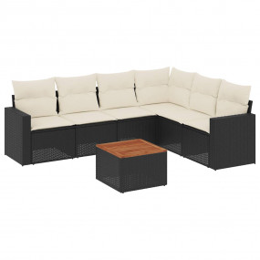 Garden Sofa Set Black PE Rattan Large Modular Garden So...