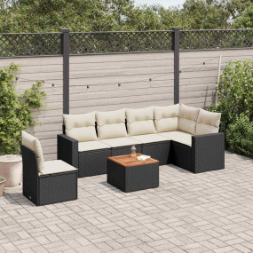 Garden Sofa Set Black Poly Rattan Large Modular Garden ...
