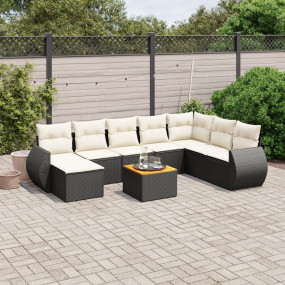 Garden Sofa Set Black and Cream White