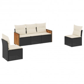 Garden Sofa Set Black, Cream White
