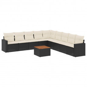 Garden Sofa Set Black, Cream White