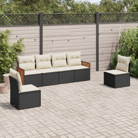 Garden Sofa Set Black and cream white