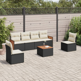 Garden Sofa Set Black and Cream White