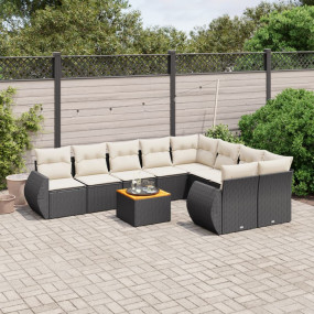Garden Sofa Set Black, Cream White