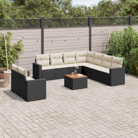 Garden Sofa Set Black, Cream White