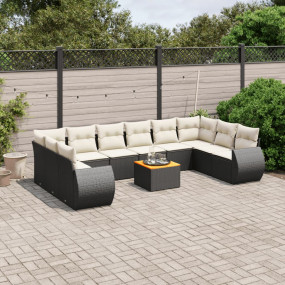 Garden Sofa Set Black and Cream