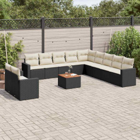 Garden Sofa Set Black, Cream White