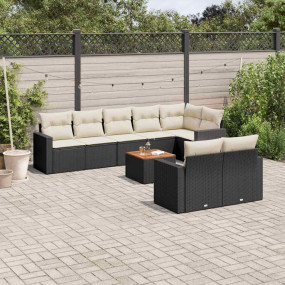 Garden Sofa Set Black PE rattan Large Modular Garden So...