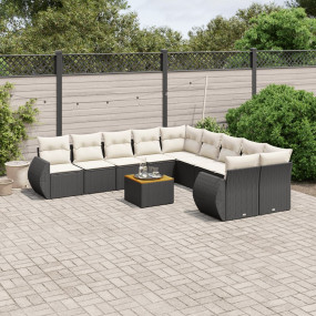 Garden Sofa Set Black and Cream