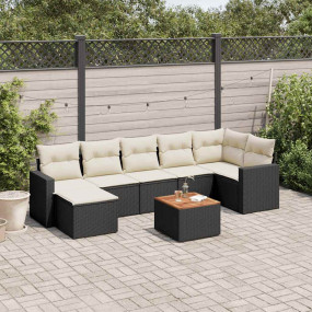 Garden Sofa Set Black PE Rattan 8 Piece Modular Garden ...