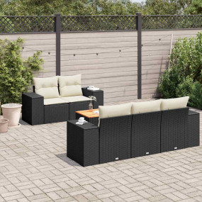 Garden Sofa Set Black and Cream
