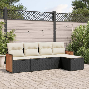 Garden Sofa Set Black