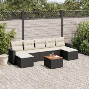 Garden Sofa Set Black PE rattan 8 Piece Modular Garden ...