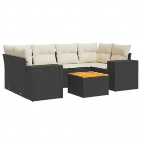 Garden Sofa Set Black, Cream White