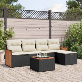 Garden Sofa Set Black, Cream White
