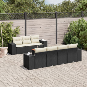 Garden Sofa Set Black PE Rattan L 32.7 x W 24.4 x H 27....