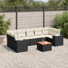 Garden Sofa Set Black PE Rattan Large Modular Garden So...