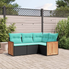 Garden Sofa Set Black, Blue