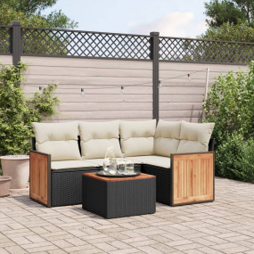 Garden Sofa Set Black, Cream White