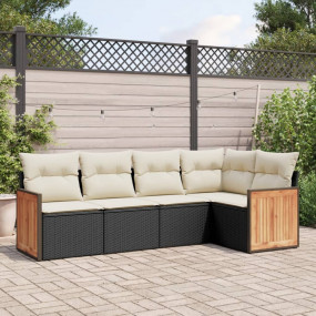 Garden Sofa Set Black, Cream White