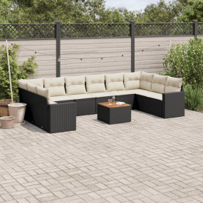 Garden Sofa Set Black, Cream White