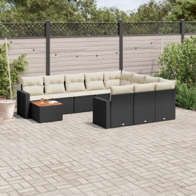 Garden Sofa Set Black, Cream White