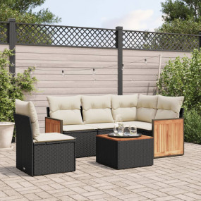 Garden Sofa Set Black, Cream White