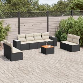 Garden Sofa Set Black and Cream