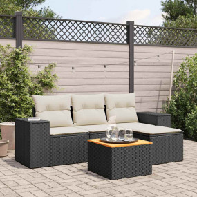 Garden Sofa Set Black, Cream White