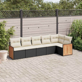 Garden Sofa Set Black, Cream White