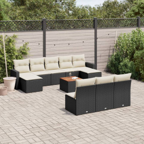 Garden Sofa Set Black, Cream White