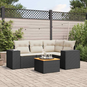 Garden Sofa Set Black, Cream White
