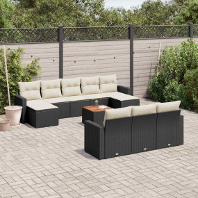 Garden Sofa Set Black and Cream