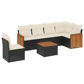 Garden Sofa Set Black, Cream White