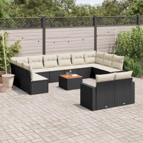 Garden Sofa Set Black, Cream White