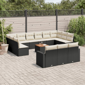 Garden Sofa Set Black, Cream White