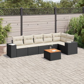 Garden Sofa Set Black, Cream white