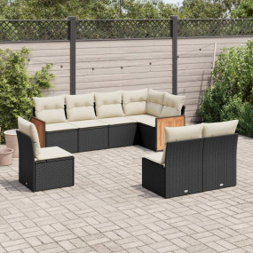 Garden Sofa Set Black and Cream