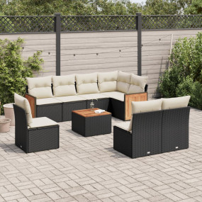 Garden Sofa Set Black, Cream White