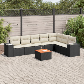 Garden Sofa Set Black, Cream White