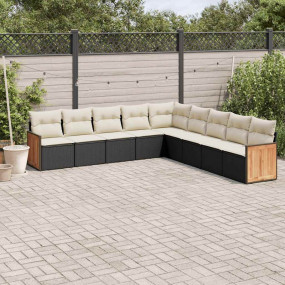 Garden Sofa Set Black, Cream White