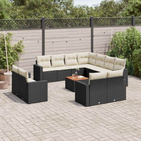 Garden Sofa Set Black PE rattan Large Modular Garden So...