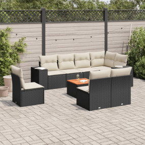 Garden Sofa Set Black, Cream White