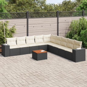 Garden Sofa Set Black, Cream White