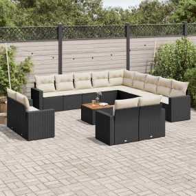 Garden Sofa Set Black, Cream White