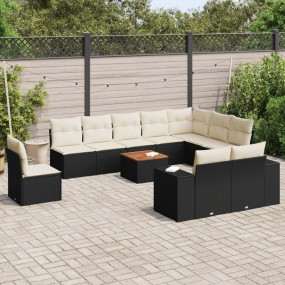 Garden Sofa Set Black, Cream White