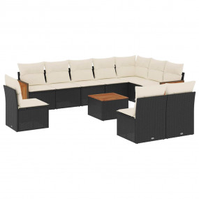 Garden Sofa Set Black, Cream White