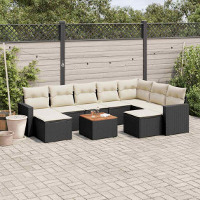 Garden Sofa Set Black and Cream